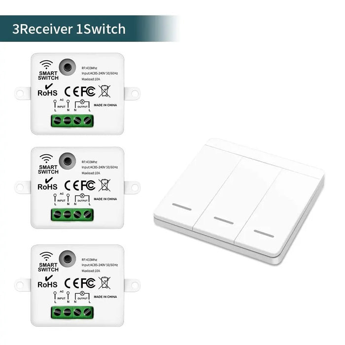 GERMA Wireless Light Switch 433MHz Remote Control 1/2/3Gang Interruptor Wall Smart Lighting Switch 10A 110V 220V For Lamp LED