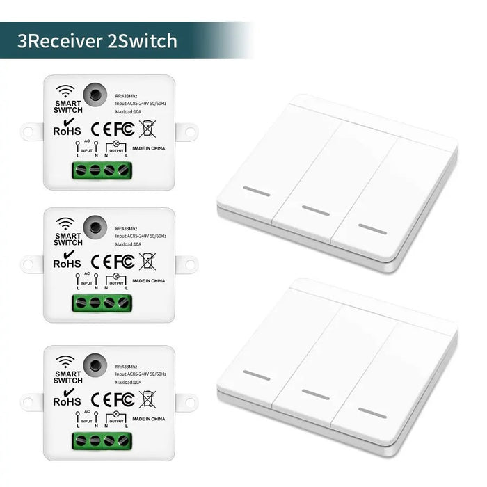 GERMA Wireless Light Switch 433MHz Remote Control 1/2/3Gang Interruptor Wall Smart Lighting Switch 10A 110V 220V For Lamp LED