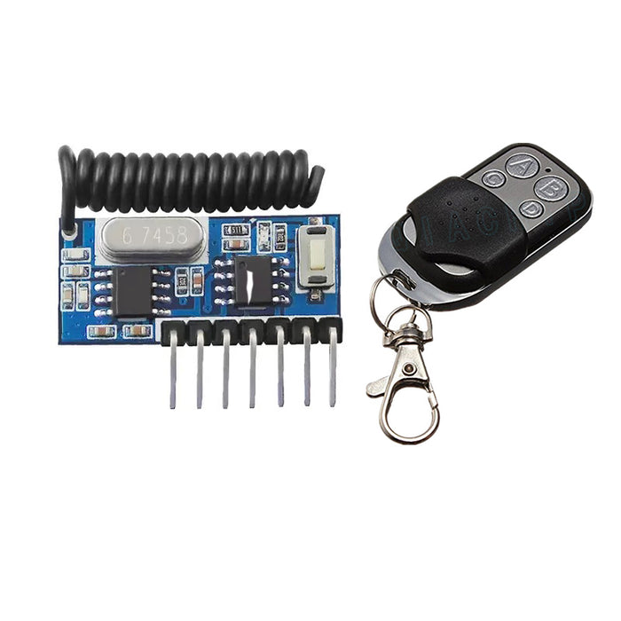 GERMA RF 433mhz Transmitter 4 Button Remote Control + Receiver Module Fixed EV1527 Decoding 4CH Output With Learning DIY Kit
