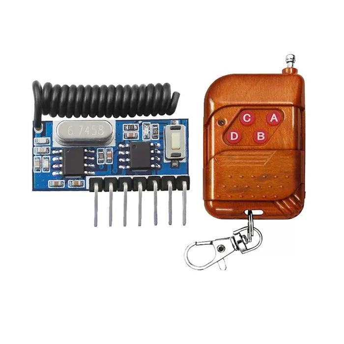 GERMA RF 433mhz Transmitter 4 Button Remote Control + Receiver Module Fixed EV1527 Decoding 4CH Output With Learning DIY Kit