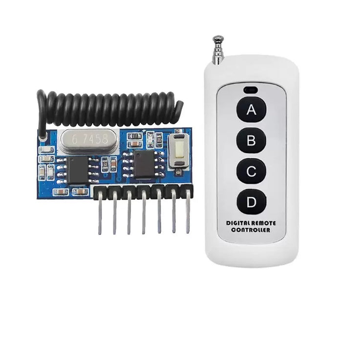 GERMA RF 433mhz Transmitter 4 Button Remote Control + Receiver Module Fixed EV1527 Decoding 4CH Output With Learning DIY Kit