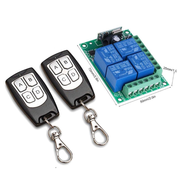 GERMA Wireless Remote Control Switch DC 12V 4CH relay Receiver Module With 4 channel RF Remote 433 Mhz Transmitter