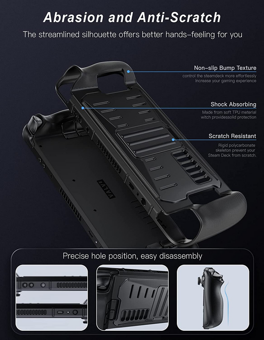 Impact Resistant Grip Case with Built-in Kickstand for Steam Deck CE101