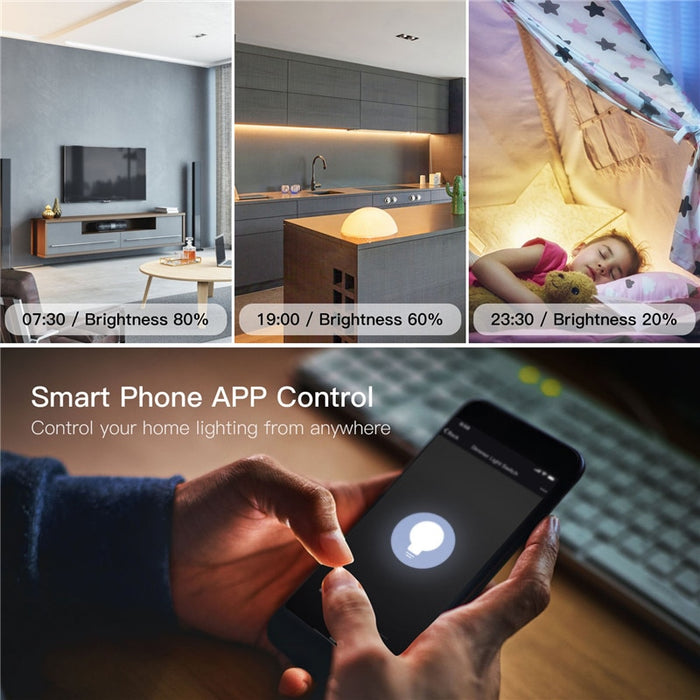 GERMA DIY Smart WiFi Light LED Dimmer Switch Smart Life/Tuya APP Remote Control 1/2 Way Switch,Works with Alexa Echo Google Home