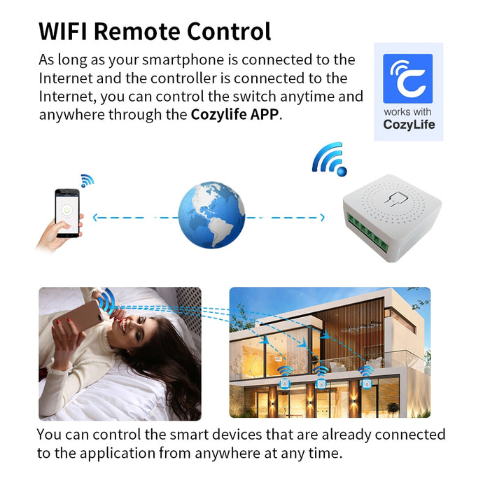 GERMA HomeKit Switch Mini Wifi Relay Moudle 2-way Siri App Voice Control Smart Light Switch for Apple Smart Home Wall Switches