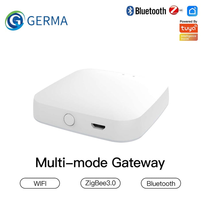 GERMA New Multi-mode Smart Gateway ZigBee WiFi Bluetooth Mesh Hub Work with Tuya Smart App Voice Control via Alexa Google Home