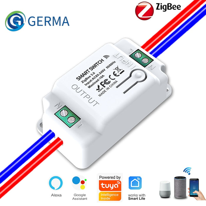 GERMA Tuya Alexa Timer Zigbee Switch Smart Home Automation Zigbee3.0 relay module Tuya Smart life app control wall light switch