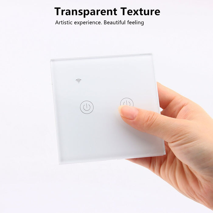 GERMA Tuya WiFi Smart Glass Panel Light Switch Touch Wall Switch Smart Life/Tuya App Voice Work with Alexa, Google Home 1-4 gang