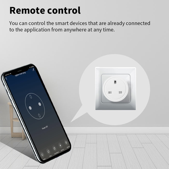 GERMA Tuya Zigbee Smart Socket wifi UK Plug realizes Whole-house intelligence by Zigbee Hub gateway control Google Home Alexa