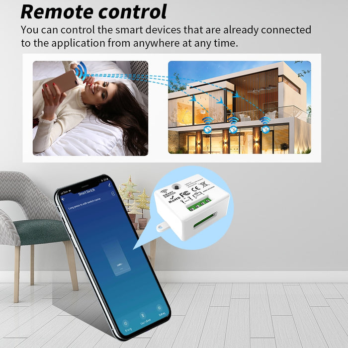 GERMA Tuya Zigbee timer smart switch 10A MINI switch relay module work with Smart home Alexa google assistant for Zigbee switch