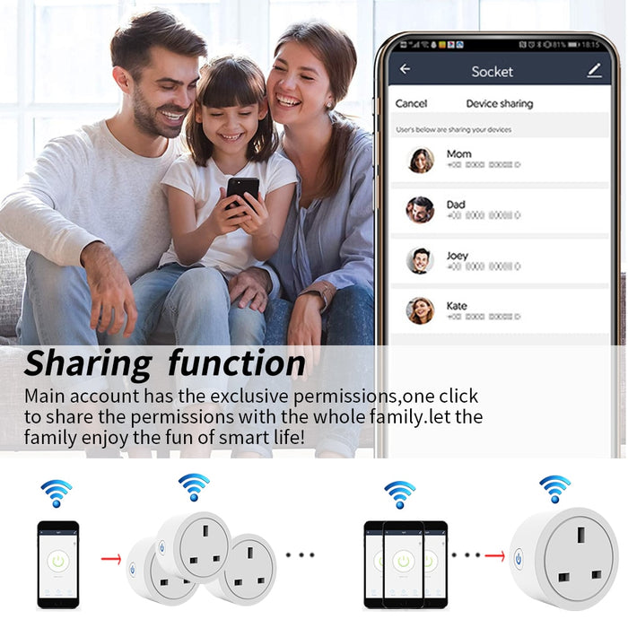 GERMA UK 10A Plug WIFI Timing Socket Smart Home Power Outlet Power Monitor Tuya Smart Life App Work with Aleax Google Home