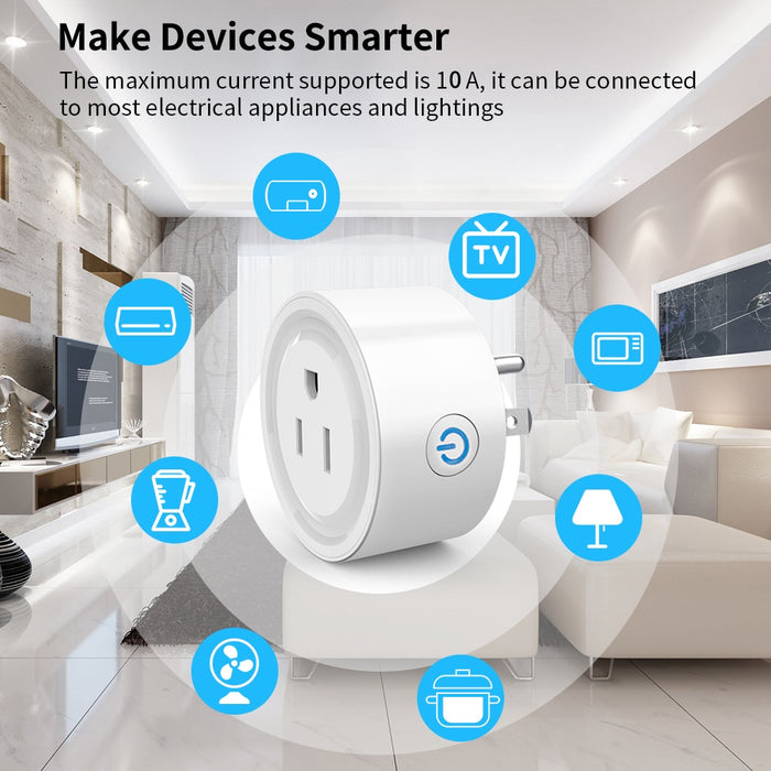 GERMA US WIFI 10A Sokcet Oulet Plug Adapter Tuya Smart life app wireless remote control Aleax Timer Multi-function Smart Socket