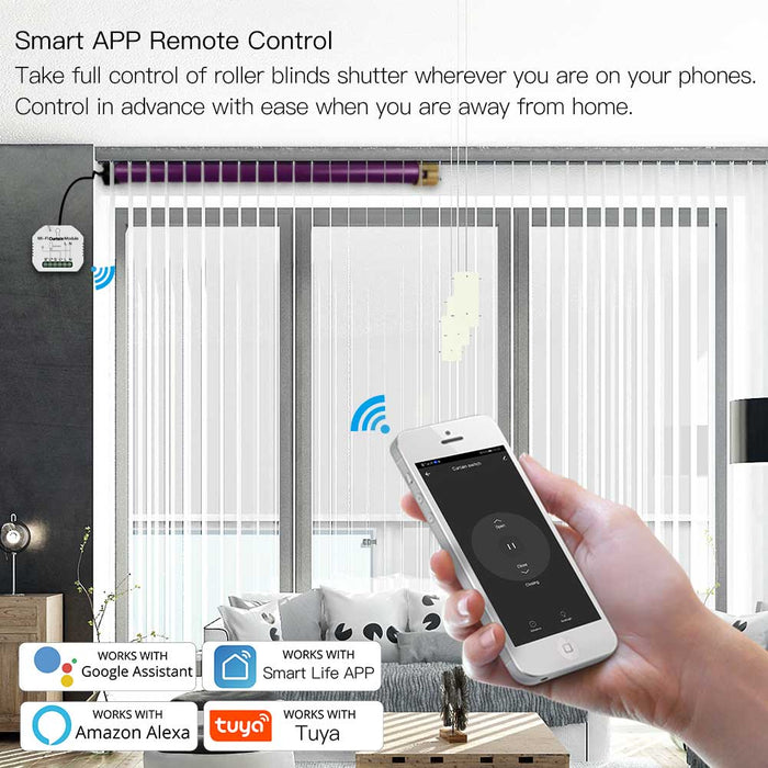 GERMA WiFi Mini Curtain Switch Module Roller Blinds Shutter Motor Smart Life Tuya APP Remote Control Work with Alexa Google Home