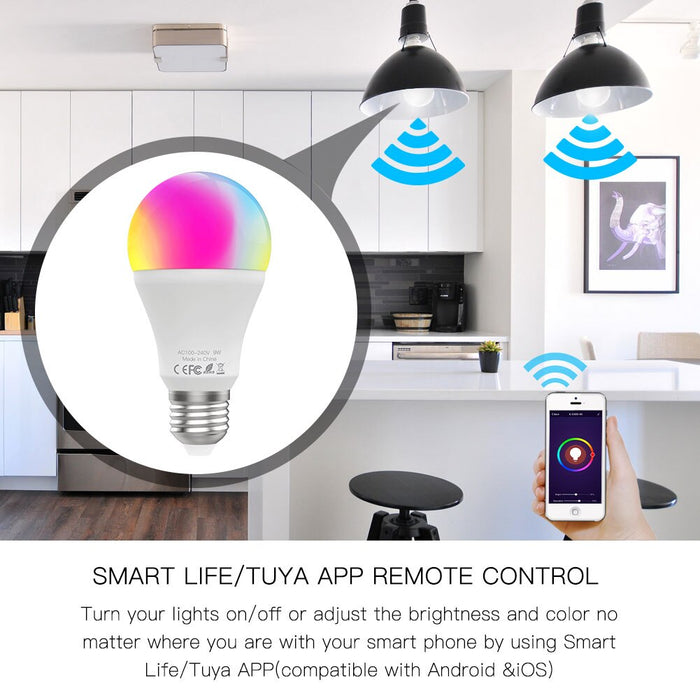 GERMA WiFi Smart LED Dimmable Lamp 9W,RGB C+W ,Smart Life Tuya App Remote Control Work with Alexa Echo Google Home E27