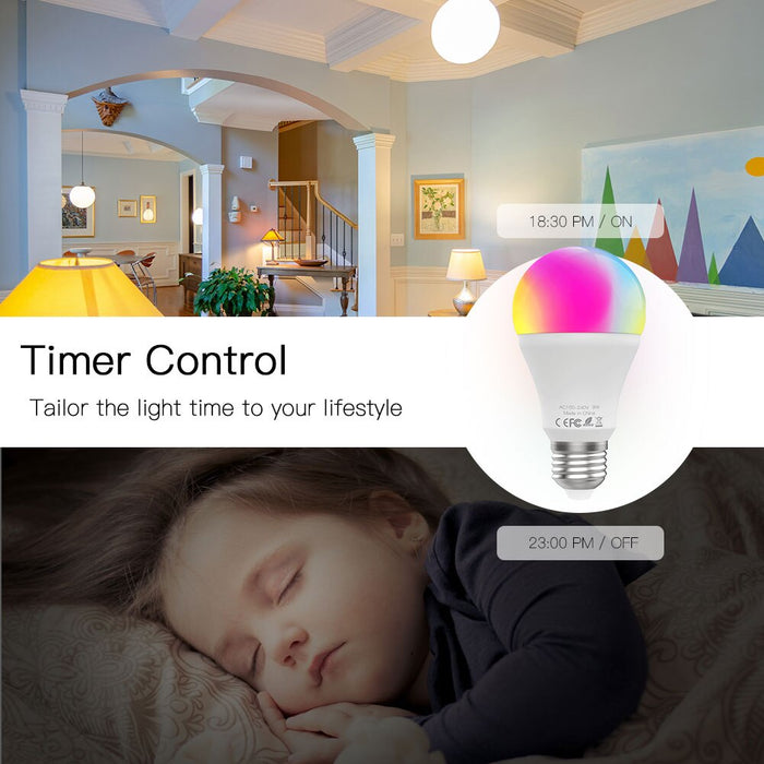 GERMA WiFi Smart LED Dimmable Lamp 9W,RGB C+W ,Smart Life Tuya App Remote Control Work with Alexa Echo Google Home E27