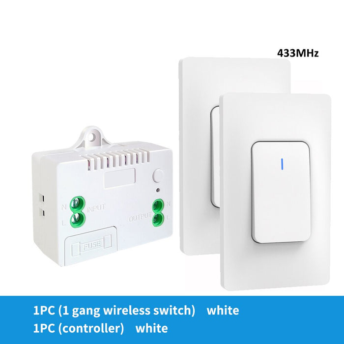 GERMA Wireless RF 433mhz Remote Control Switch 1gang 2 Way Waterproof Push Button Switch No Battery Self-powered for Light Home