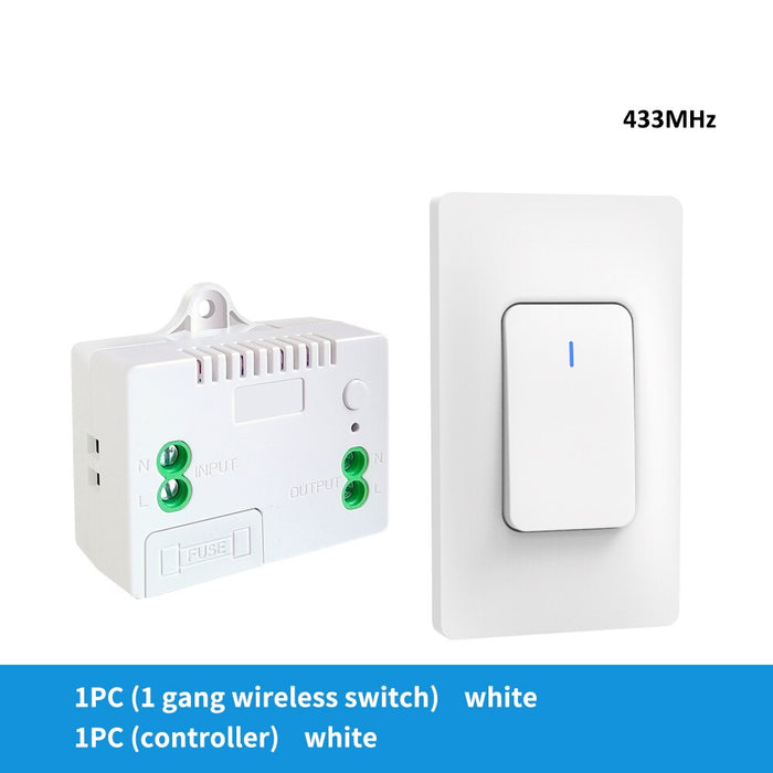 GERMA Wireless RF 433mhz Remote Control Switch 1gang 2 Way Waterproof Push Button Switch No Battery Self-powered for Light Home