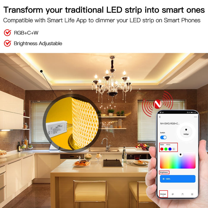 GERMA ZigBee 3.0 Smart Dimmer Module Swtich RGB CCT for LED Strip Smart Life Tuya App Control Work with Alexa Echo Goolge Home