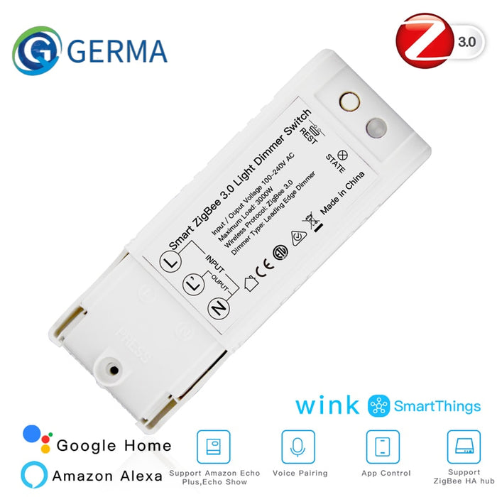 GERMA Zigbee 3.0 DIY Smart Home Automation Dimmer Switch Remote Control Work with Echo Plus Alexa SmartThings Fit for Zigbee Hub