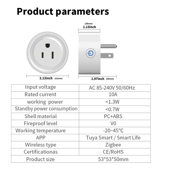 GERMA Zigbee smart socket US plug for hub gateway Smart Home Wireless Remote Tuya  Smart Life  APP Works with Alexa Google Home